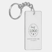 名前をカスタムするとタイトル四角形キーチェーン（両面） キーホルダー (正面左)