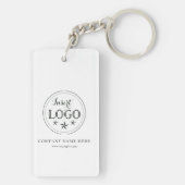 名前をカスタムするとタイトル四角形キーチェーン（両面） キーホルダー (裏面)