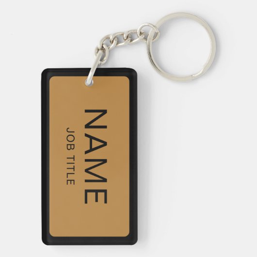 名前をカスタムするとタイトル四角形キーチェーン（両面） キーホルダー (裏面)
