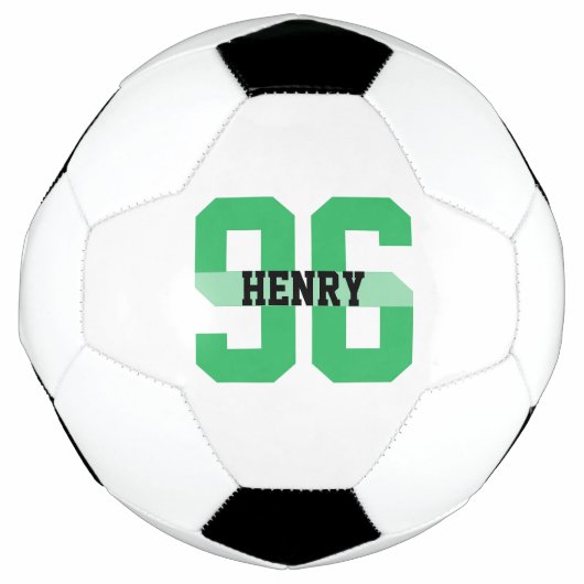 名前をカスタムするとナンバークールグモダンリーン サッカーボール (正面)