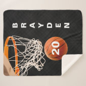 名前をカスタムするとナンバーズバスケットボールのシェルパ毛布 シェルパブランケット (正面(横))