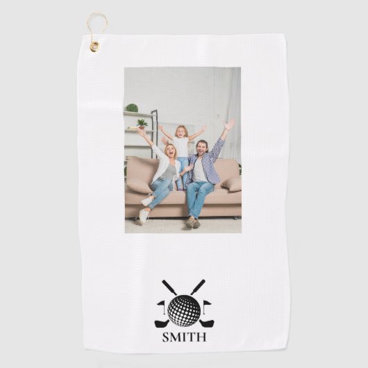 名前をカスタムするとフォトゴルフクラブ ゴルフタオル (正面)