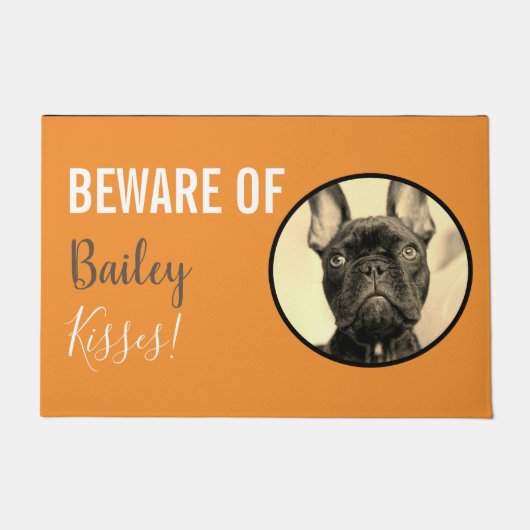 名前をカスタムするとフォトドッグ ドアマット (正面)