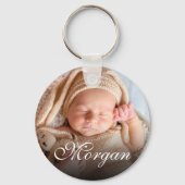 名前をカスタムするとベビーの写真かわいらしクラススクリプト キーホルダー (正面)
