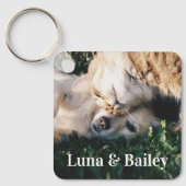 名前をカスタムするとペットの写真 キーホルダー (正面)