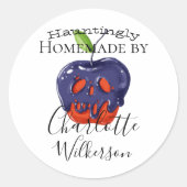 名前をカスタムするとポイズンアップルホームメイドハロウィーン ラウンドシール (正面)