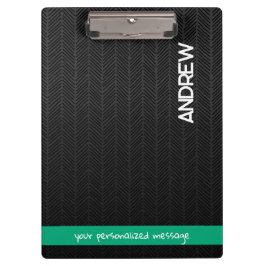 名前をカスタムするとメッセーパーソナライズされたジモダンブラック クリップボード