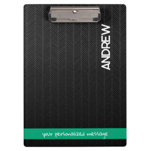 名前をカスタムするとメッセーパーソナライズされたジモダンブラック クリップボード