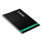 名前をカスタムするとメッセーパーソナライズされたジモダンブラック ノートブック (右側)