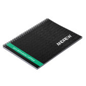 名前をカスタムするとメッセーパーソナライズされたジモダンブラック ノートブック (左側)