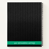 名前をカスタムするとメッセーパーソナライズされたジモダンブラック ノートブック (裏面)