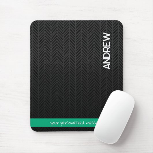 名前をカスタムするとメッセーパーソナライズされたジモダンブラック マウスパッド (マウス)