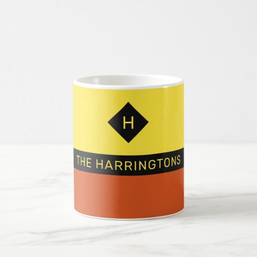 名前をカスタムするとモノグラムマグ コーヒーマグカップ (中央)