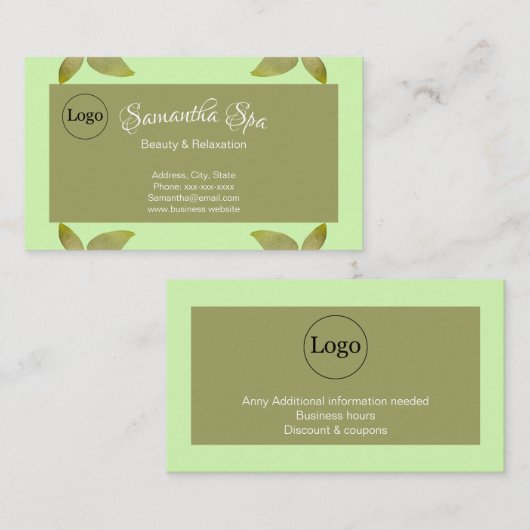 名前をカスタムするとロゴ 名刺 (正面/裏面)