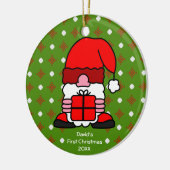 名前をカスタムすると写真かわいいクリスマスサンタクロース セラミックオーナメント (左)