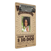 名前をカスタムすると写真の「Wanted」クリップボード ミニクリップボード (アングル)
