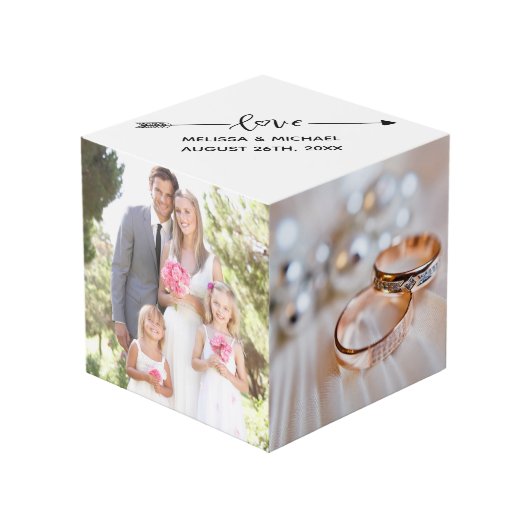 名前をカスタムすると写真結婚のラブスクリプト フォトキューブ (正面アングル)