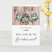 名前をカスタムすると写真Bridesmaid提案 カード (黄色い花)