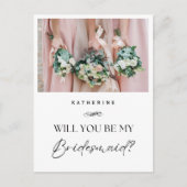 名前をカスタムすると写真Bridesmaid提案 ポストカード (正面)