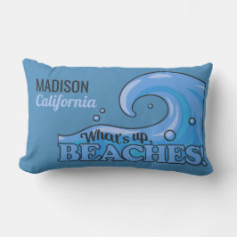 名前をカスタムすると場所おもしろいビーチ波ピロー アウトドアクッション