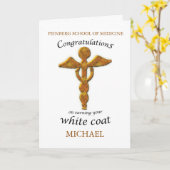 名前をカスタムすると学校のホワイトコート式メディカル カード (黄色い花)