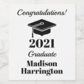 名前をカスタムすると年の卒業ワインラベル ワインラベル (シングルラベル)