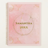 名前をカスタムすると年ピンクと金ゴールドプランナー プランナー手帳 (正面)