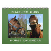 名前をカスタムすると年間のウマのカレンダー カレンダー (カバー)