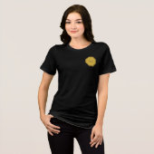 名前をカスタムすると役職の印刷無地の黒 トライブレンドＴシャツ (正面全面)