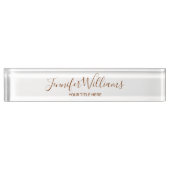 名前をカスタムすると役職の白エレガント色 デスクネームプレート (正面)