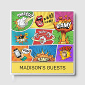 名前をカスタムすると文字漫画の吹き出し ゲストブック (正面)