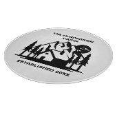 名前をカスタムすると日付キャビンと山 カッティングボード (角)