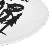 名前をカスタムすると日付キャビンと山 カッティングボード (角)