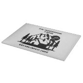 名前をカスタムすると日付キャビンと山 カッティングボード (角)