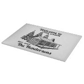 名前をカスタムすると日付ログキャビンと木 カッティングボード (角)