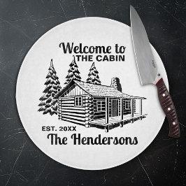 名前をカスタムすると日付ログキャビンと木 カッティングボード