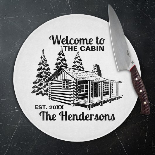 名前をカスタムすると日付ログキャビンと木 カッティングボード