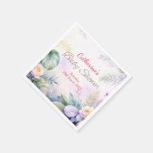 名前をカスタムすると日付熱帯の花ベビーシャワー スタンダードカクテルナプキン (角)