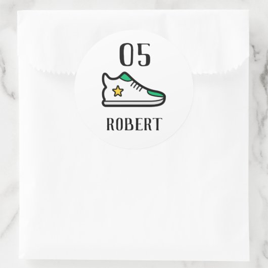 名前をカスタムすると番号テンプレートシール ラウンドシール (バッグ)