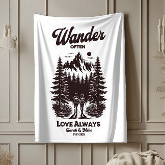 名前をカスタムすると結婚日付の贈り物パーソナライズされた, シェルパブランケット