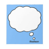 名前をカスタムすると色のバ考えブル ノートパッド (正面)