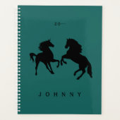 名前をカスタムすると色のプランナーと馬カップル プランナー手帳