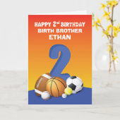 名前をカスタムすると関係ボーイ第2バースデースポーツ カード (黄色い花)