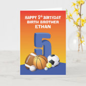 名前をカスタムすると関係ボーイ5th誕生日スポーツ カード (黄色い花)