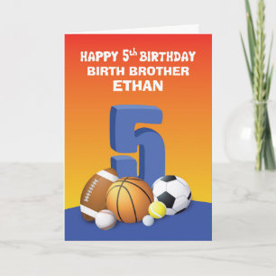 名前をカスタムすると関係ボーイ5th誕生日スポーツ カード