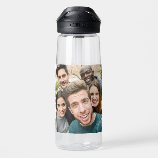 名前をカスタムすると2枚の写真 ウォーターボトル (背面)