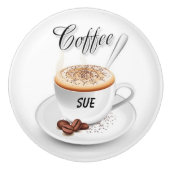 名前をカスタムするによってコーヒーインスパイア陶磁器のノブ セラミックノブ (正面)