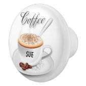 名前をカスタムするによってコーヒーインスパイア陶磁器のノブ セラミックノブ (右)