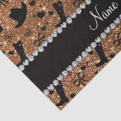 名前をカスタムするによって燃やされる金ゴールドのグリッターのカウボーイ・ブーツの帽子 薄葉紙 (詳細)