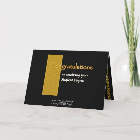 名前をカスタムするのお祝い-医学の程度 カード (裏面)
